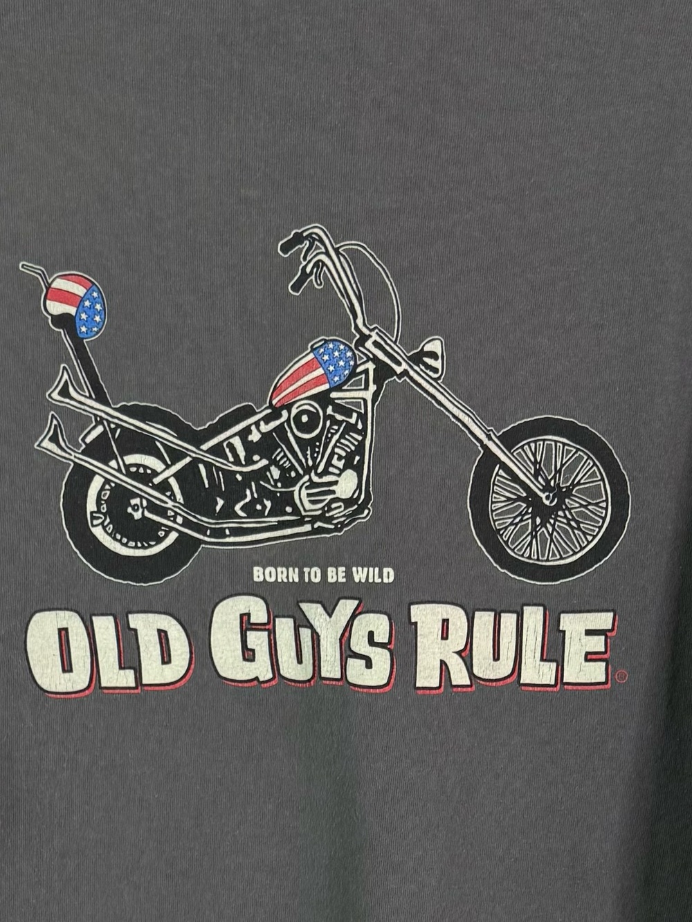 Old Guys Rule 'Born to Be Wild' Motorcycle Graphic Tee Gray XL